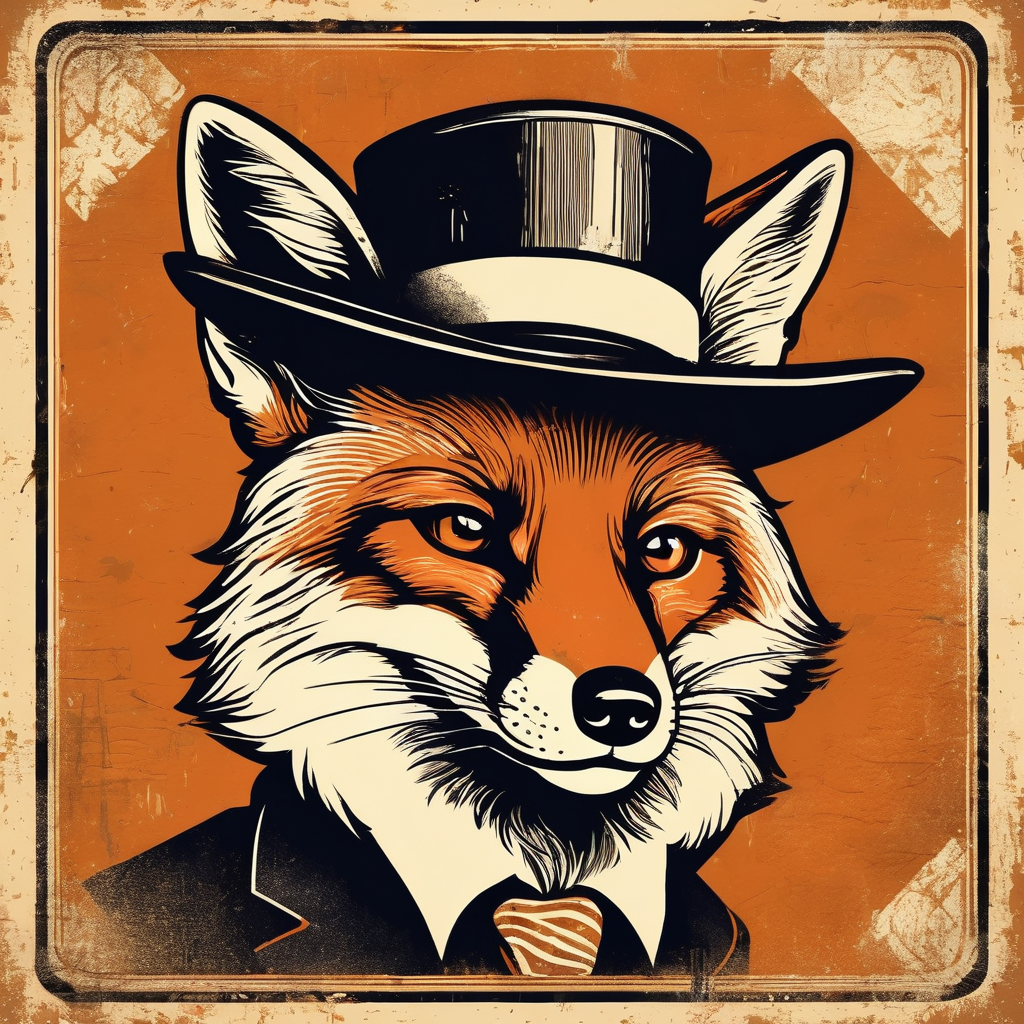 Vintage Fox - Retro Metal Wall Art