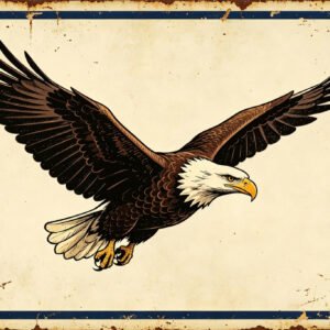 Bald Eagle Flying - Vintage American Wildlife Art