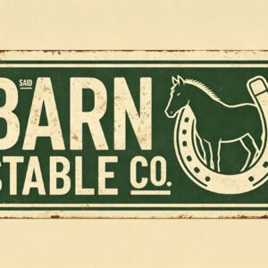 Barn Stable Co - Horse Horseshoe Sign