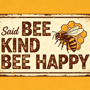Bee Kind Bee Happy - Honey Bee Sign