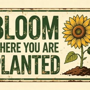 Bloom Where You Are Planted - Sunflower Sign