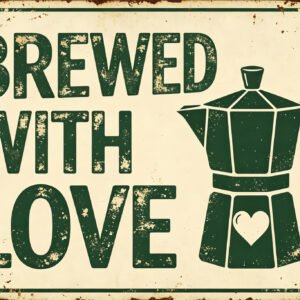 Brewed With Love - Moka Pot Sign