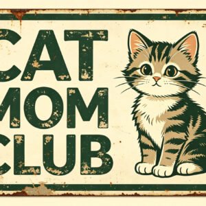 Cat Mom Club - Cute Kitten Sign