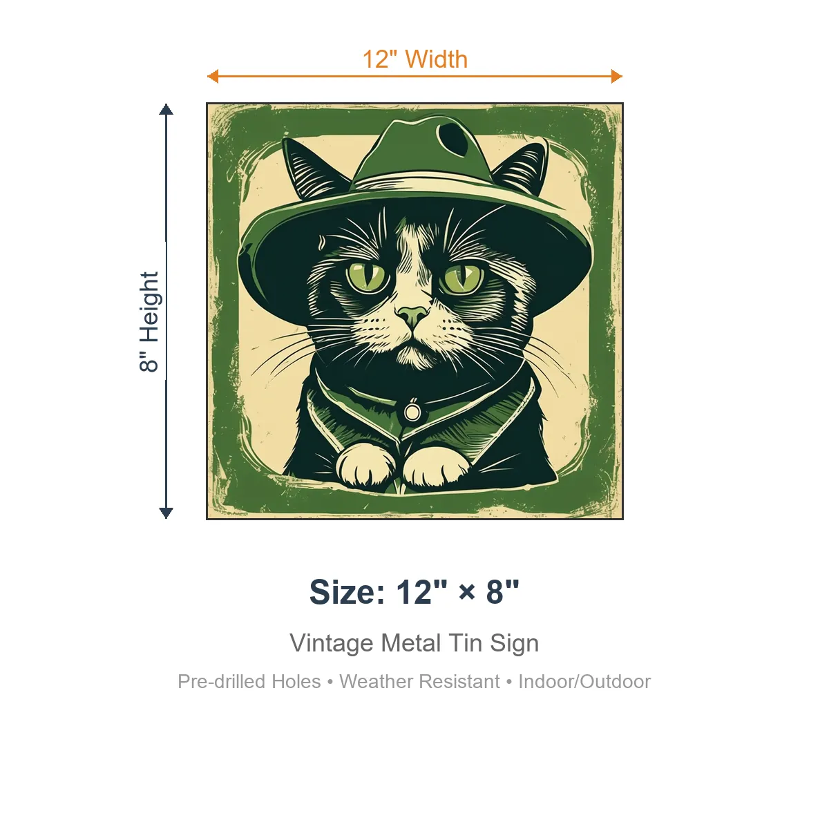 Vintage Cat - Retro Metal Wall Art - Image 4