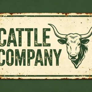 Cattle Company - Longhorn Cow Sign