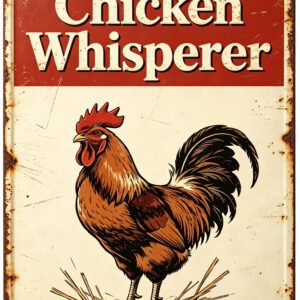 Chicken Whisperer Vintage Rooster Tin Sign