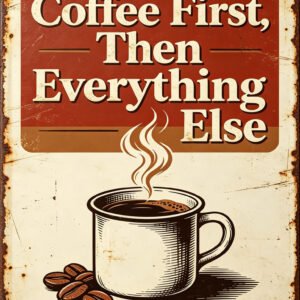 Coffee First, Then Everything Else Vintage Tin Sign