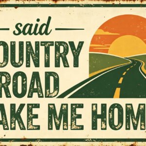 Country Road Take Me Home - Sunset Road Sign