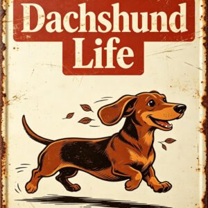 Dachshund Life Vintage Wiener Dog Tin Sign
