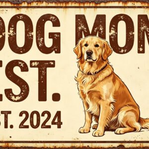 Dog Mom Est. - Golden Retriever Sign