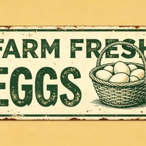 Farm Fresh Eggs - Basket Eggs Sign