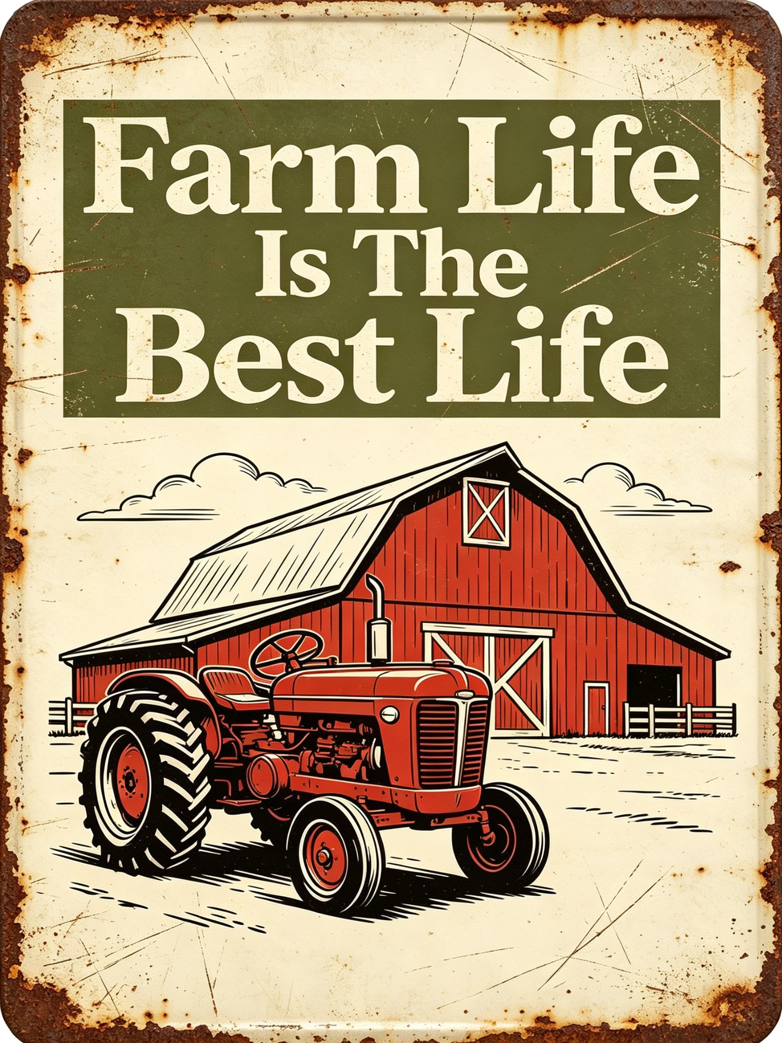 Farm Life Is The Best Life Vintage Tin Sign