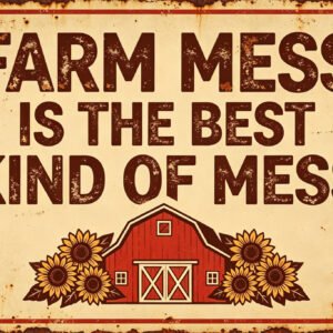 Farm Mess Is The Best Kind Of Mess - Rustic Barn Sign