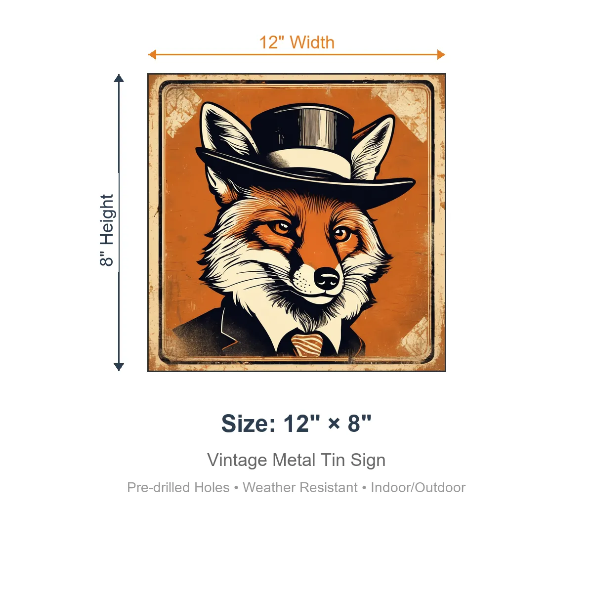 Vintage Fox - Retro Metal Wall Art - Image 4