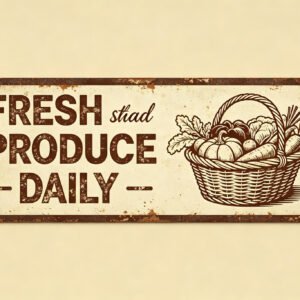 Fresh Produce Daily - Vegetable Basket Sign