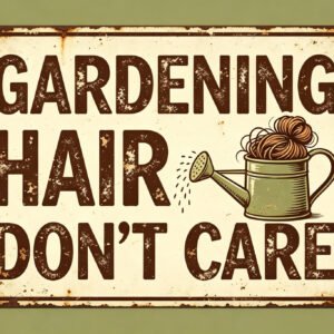 Gardening Hair Don't Care - Funny Gardener Sign
