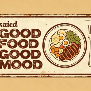 Good Food Good Mood - Plate Fork Sign