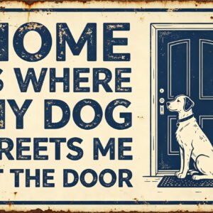Home Is Where My Dog Greets Me - Welcome Sign