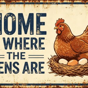 Home Is Where The Hens Are - Cozy Farm Sign