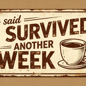I Survived Another Week - Coffee Sign