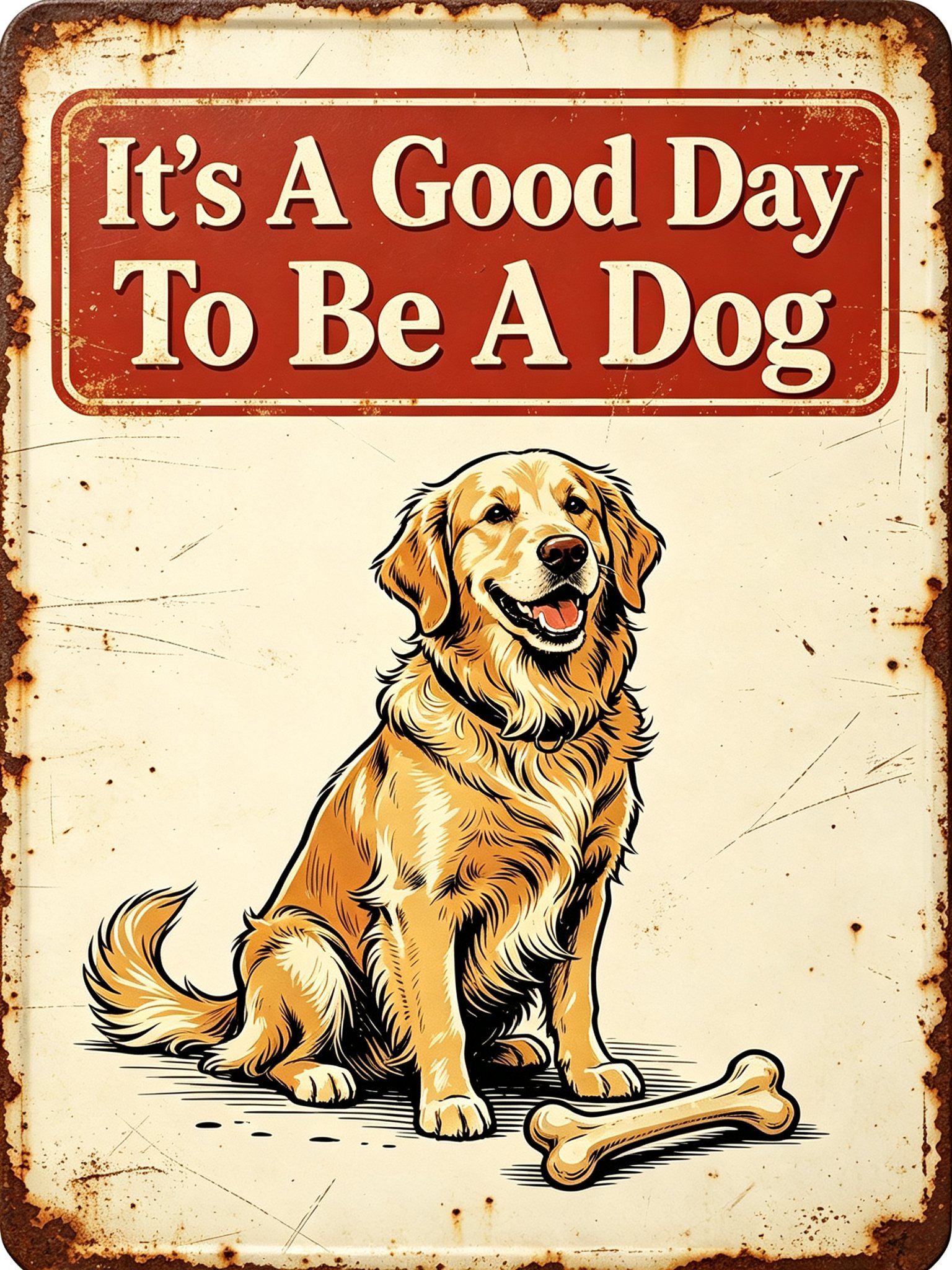 It's A Good Day To Be A Dog Vintage Tin Sign