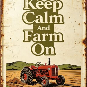 Keep Calm And Farm On Vintage Tractor Tin Sign