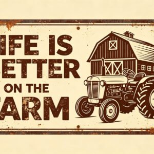 Life Is Better On The Farm - Tractor Barn Sign