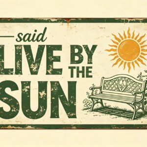 Live By The Sun - Garden Bench Sign