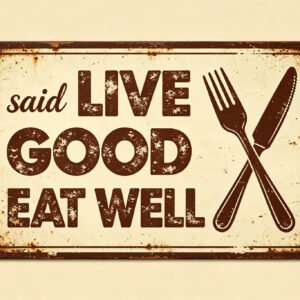 Live Good Eat Well - Fork Knife Sign