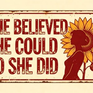 She Believed She Could So She Did - Inspirational Sign