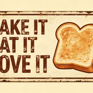 Take It Eat It Love It - Toast Heart Sign