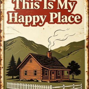 This Is My Happy Place Cabin Vintage Tin Sign