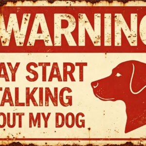 Warning: May Start Talking About My Dog - Dog Sign