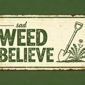 Weed Believe - Garden Hoe Funny Sign
