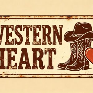 Western Heart - Cowboy Boots Heart Sign