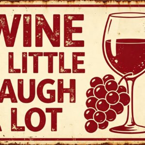 Wine A Little Laugh A Lot - Home Bar Sign