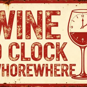 Wine O Clock Somewhere - Wine Glass Clock Sign
