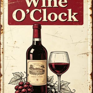 Wine O'Clock Vintage Tin Sign