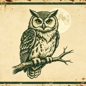 Wise Old Owl - Vintage Wildlife Metal Art